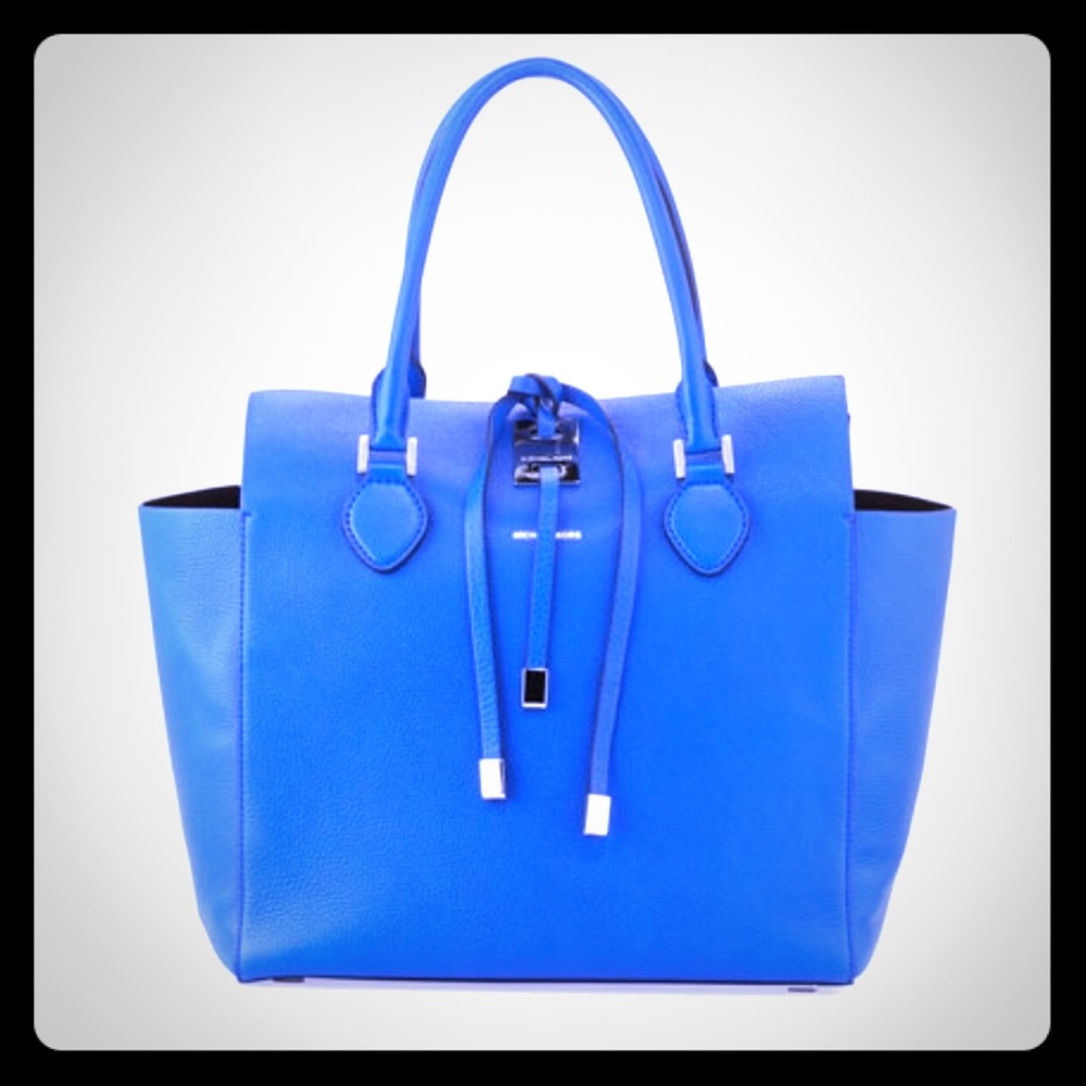 Michael Kors Miranda Royal Blue Leather Suede Tote